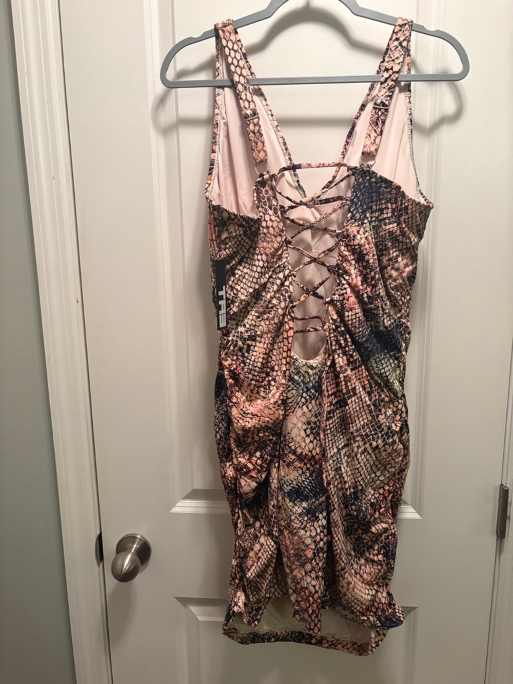 TA3 Snake Print Plungey Swim Dress NWT Size 3X Reg/Long - Picture 4 of 5